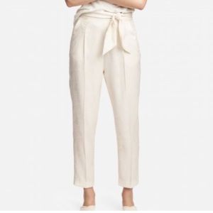 H&M women’s front tie dress pants with palm leaves detail